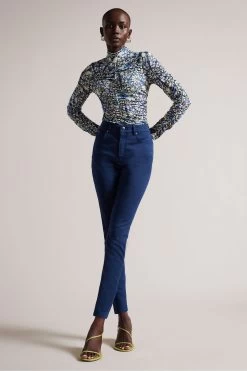 Ted Baker Sophia Dark-Blue Skinny Leg Sateen Denim Jeans