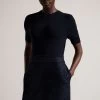 Ted Baker Blue Skyie Knit Bodice Bouclé Mini Dress 2 Ted Baker Blue Skyie Knit Bodice Bouclé Mini Dress -Ted Baker Shop D73646s