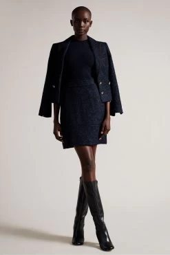 Ted Baker Blue Skyie Knit Bodice Bouclé Mini Dress 9 Ted Baker Blue Skyie Knit Bodice Bouclé Mini Dress -Ted Baker Shop D73646s3