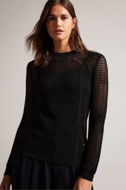 Ted Baker Roshila Black Ottoman Sweatshirt