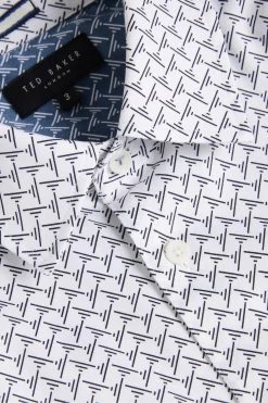 Ted Baker Willuw White Long Sleeve Line Geo Print Shirt 11 Ted Baker Willuw White Long Sleeve Line Geo Print Shirt -Ted Baker Shop D74287s5