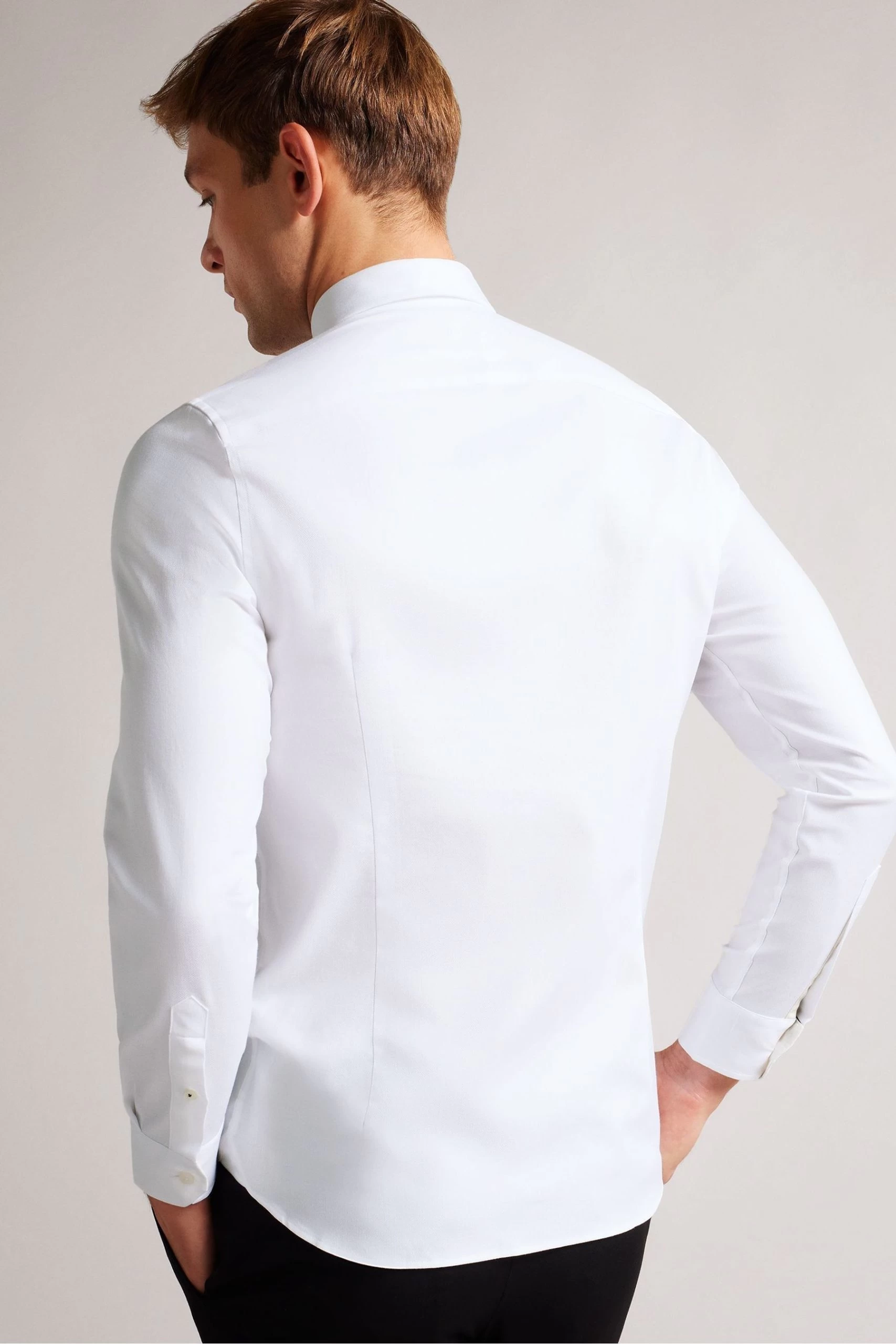 Ted Baker Witone White Woven Herringbone Shirt 4 Ted Baker Witone White Woven Herringbone Shirt - Image 2