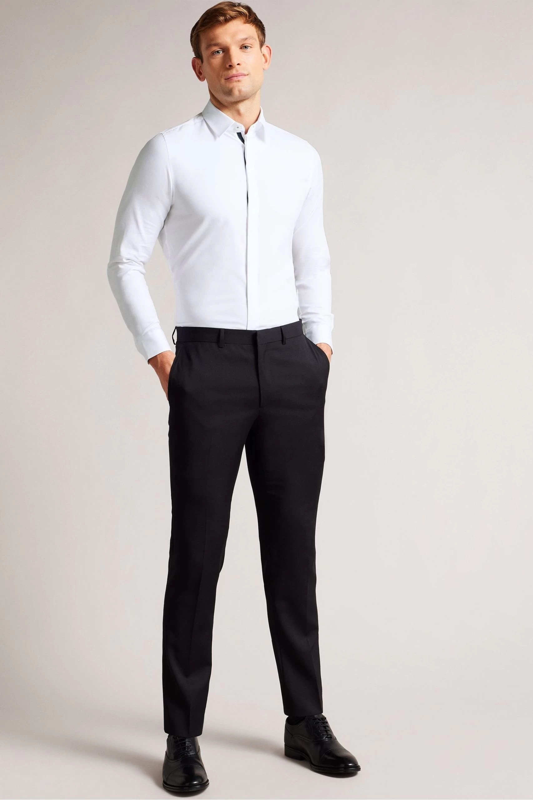 Ted Baker Witone White Woven Herringbone Shirt 5 Ted Baker Witone White Woven Herringbone Shirt - Image 3
