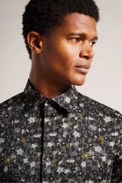 Ted Baker Torted Grey Long Sleeve Floral Print Shirt 11 Ted Baker Torted Grey Long Sleeve Floral Print Shirt -Ted Baker Shop D74291s5
