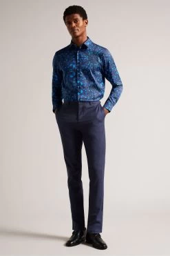 Ted Baker Parlee Blue Long Sleeve Butterfly Print Shirt 9 Ted Baker Parlee Blue Long Sleeve Butterfly Print Shirt -Ted Baker Shop D74292s3