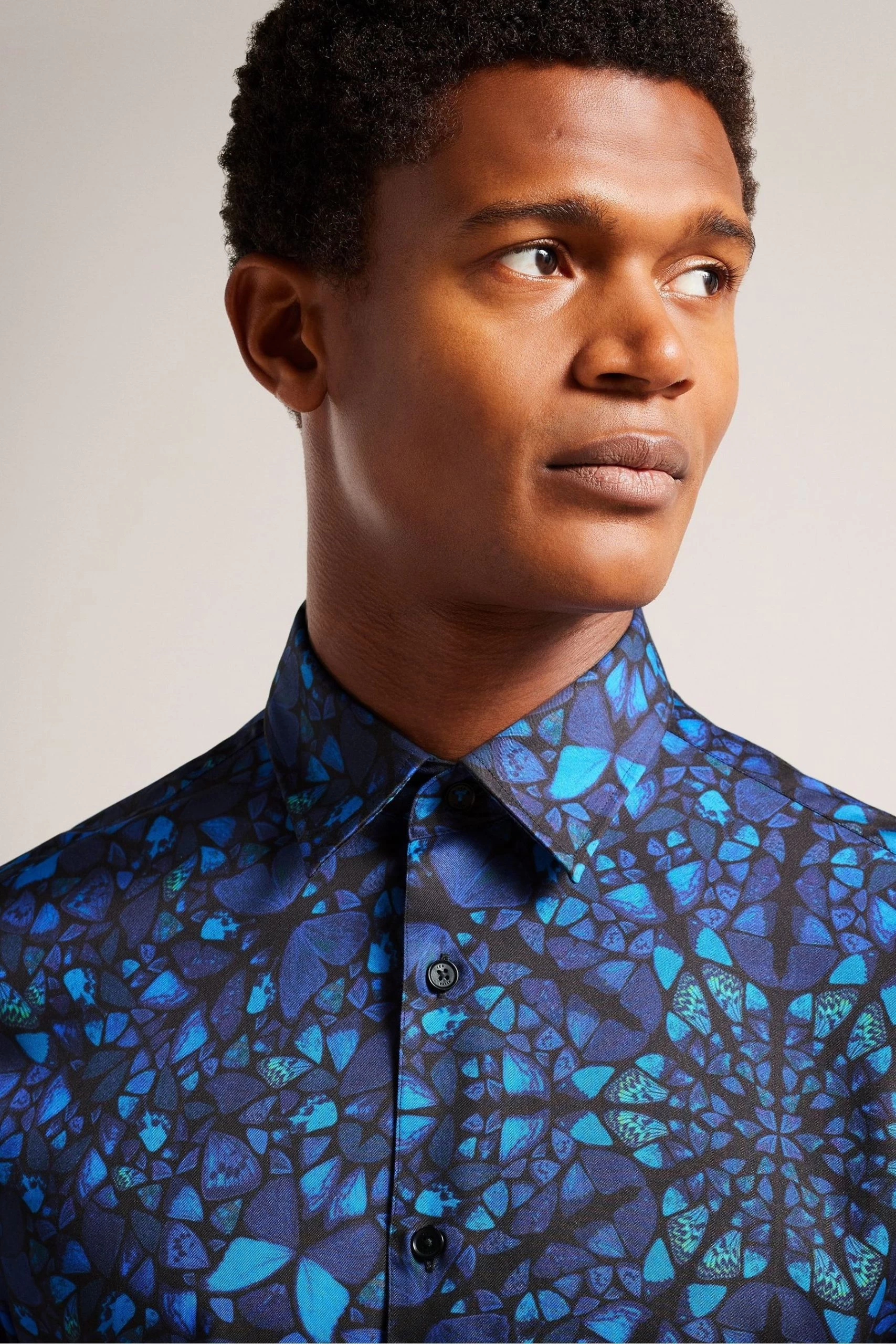Ted Baker Parlee Blue Long Sleeve Butterfly Print Shirt 6 Ted Baker Parlee Blue Long Sleeve Butterfly Print Shirt - Image 4
