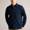 Ted Baker Almur Navy Long Sleeve Brushed Twill Overshirt