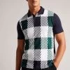 Ted Baker Pollaid Navy Regular House Check Polo Shirt 2 Ted Baker Pollaid Navy Regular House Check Polo Shirt -Ted Baker Shop D74296s
