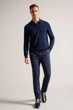 Ted Baker Viba Navy Regular Half Zip Rayon Polo Shirt 9 Ted Baker Viba Navy Regular Half Zip Rayon Polo Shirt -Ted Baker Shop D74300s3