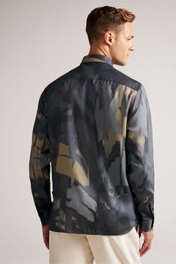 Ted Baker Mordun Grey Long Sleeve Abstract Butterfly Print Shirt 8 Ted Baker Mordun Grey Long Sleeve Abstract Butterfly Print Shirt -Ted Baker Shop D74301s2