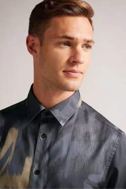 Ted Baker Mordun Grey Long Sleeve Abstract Butterfly Print Shirt 10 Ted Baker Mordun Grey Long Sleeve Abstract Butterfly Print Shirt -Ted Baker Shop D74301s4