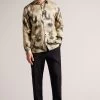Ted Baker Bentham Grey Long Sleeve Silk Bird Print Shirt 1 Ted Baker Bentham Grey Long Sleeve Silk Bird Print Shirt -Ted Baker Shop D74302s