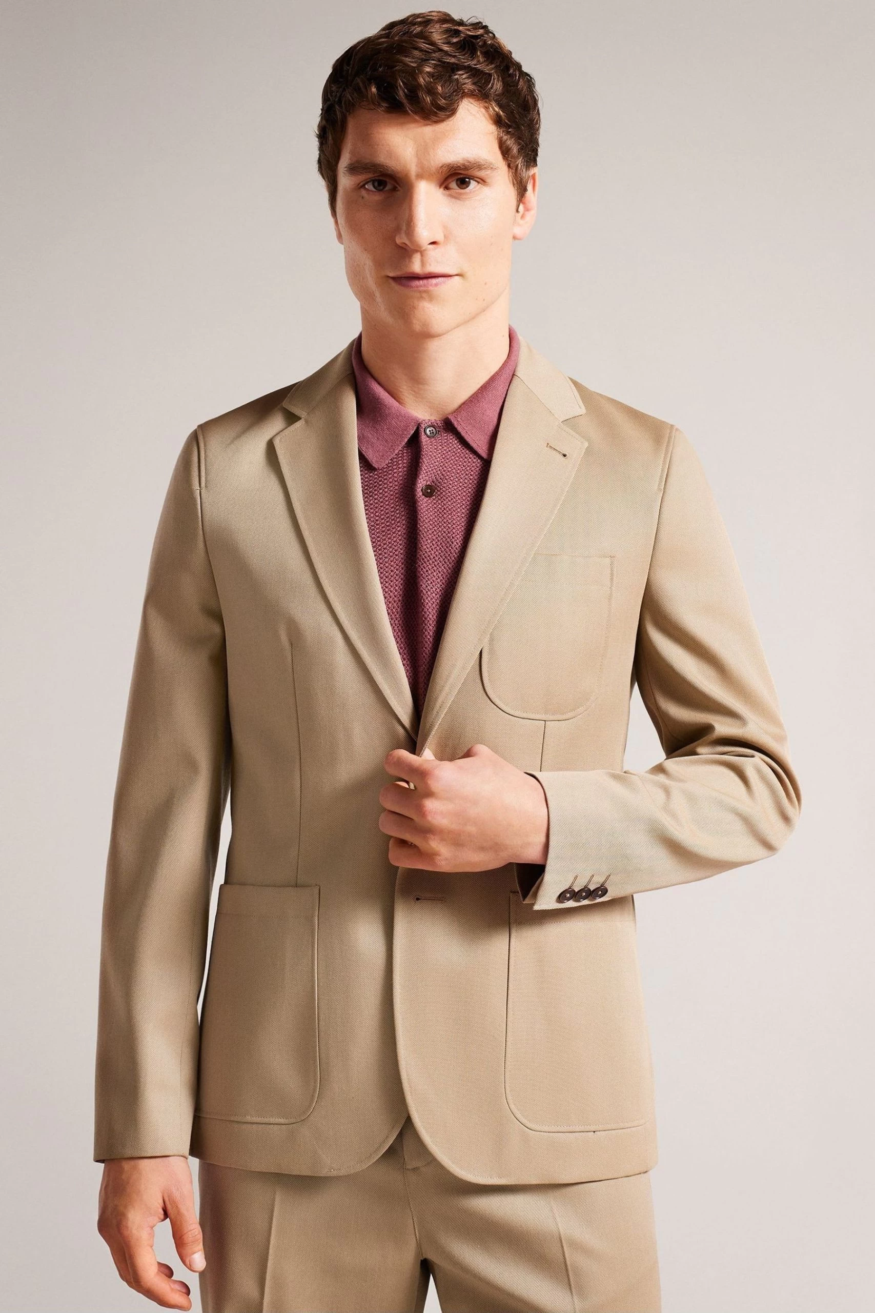 Ted Baker Natural Heddonj Single Breasted Jacket 3 Ted Baker Natural Heddonj Single Breasted Jacket