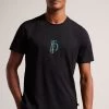 Ted Baker Achram Black Regular Flocked T-Shirt 1 Ted Baker Achram Black Regular Flocked T-Shirt -Ted Baker Shop D74306s