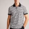 Ted Baker Chapar White Short Sleeve Regular Printed Polo Shirt 2 Ted Baker Chapar White Short Sleeve Regular Printed Polo Shirt -Ted Baker Shop D74307s