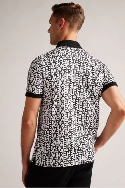 Ted Baker Chapar White Short Sleeve Regular Printed Polo Shirt 8 Ted Baker Chapar White Short Sleeve Regular Printed Polo Shirt -Ted Baker Shop D74307s2