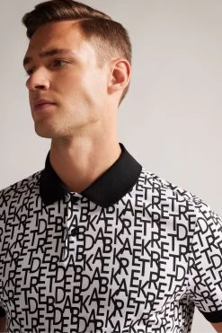 Ted Baker Chapar White Short Sleeve Regular Printed Polo Shirt 10 Ted Baker Chapar White Short Sleeve Regular Printed Polo Shirt -Ted Baker Shop D74307s4