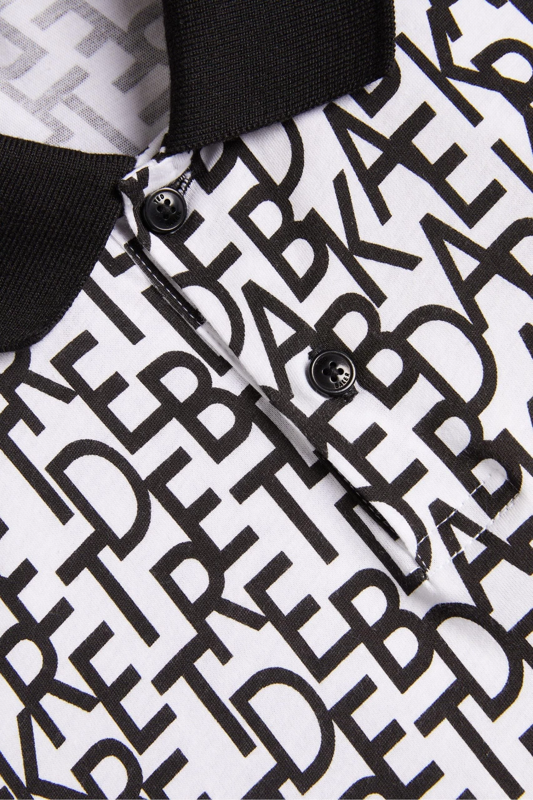 Ted Baker Chapar White Short Sleeve Regular Printed Polo Shirt 7 Ted Baker Chapar White Short Sleeve Regular Printed Polo Shirt - Image 5