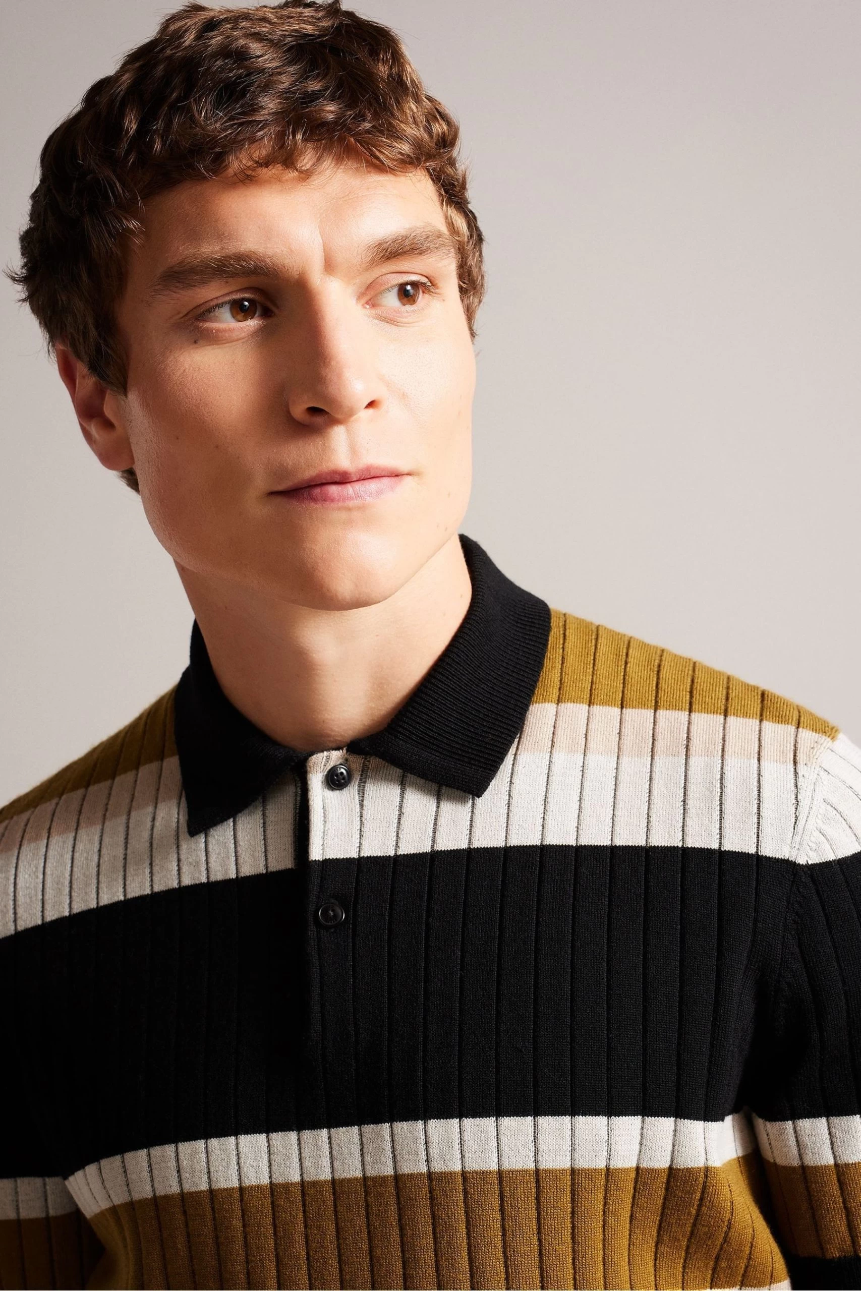 Ted Baker Confer Natural Short Sleeve Regular Striped Polo Shirt 6 Ted Baker Confer Natural Short Sleeve Regular Striped Polo Shirt - Image 4