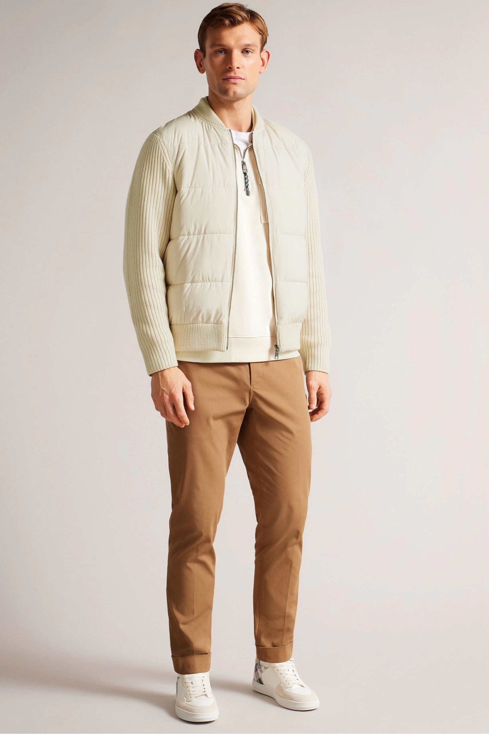 Ted Baker Spores Natural Long Sleeve Regular Wadded Zip Through Jacket 4 Ted Baker Spores Natural Long Sleeve Regular Wadded Zip Through Jacket - Image 2