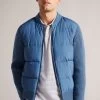 Ted Baker Spores Mid Blue Long Sleeve Regular Wadded Zip Through Jacket