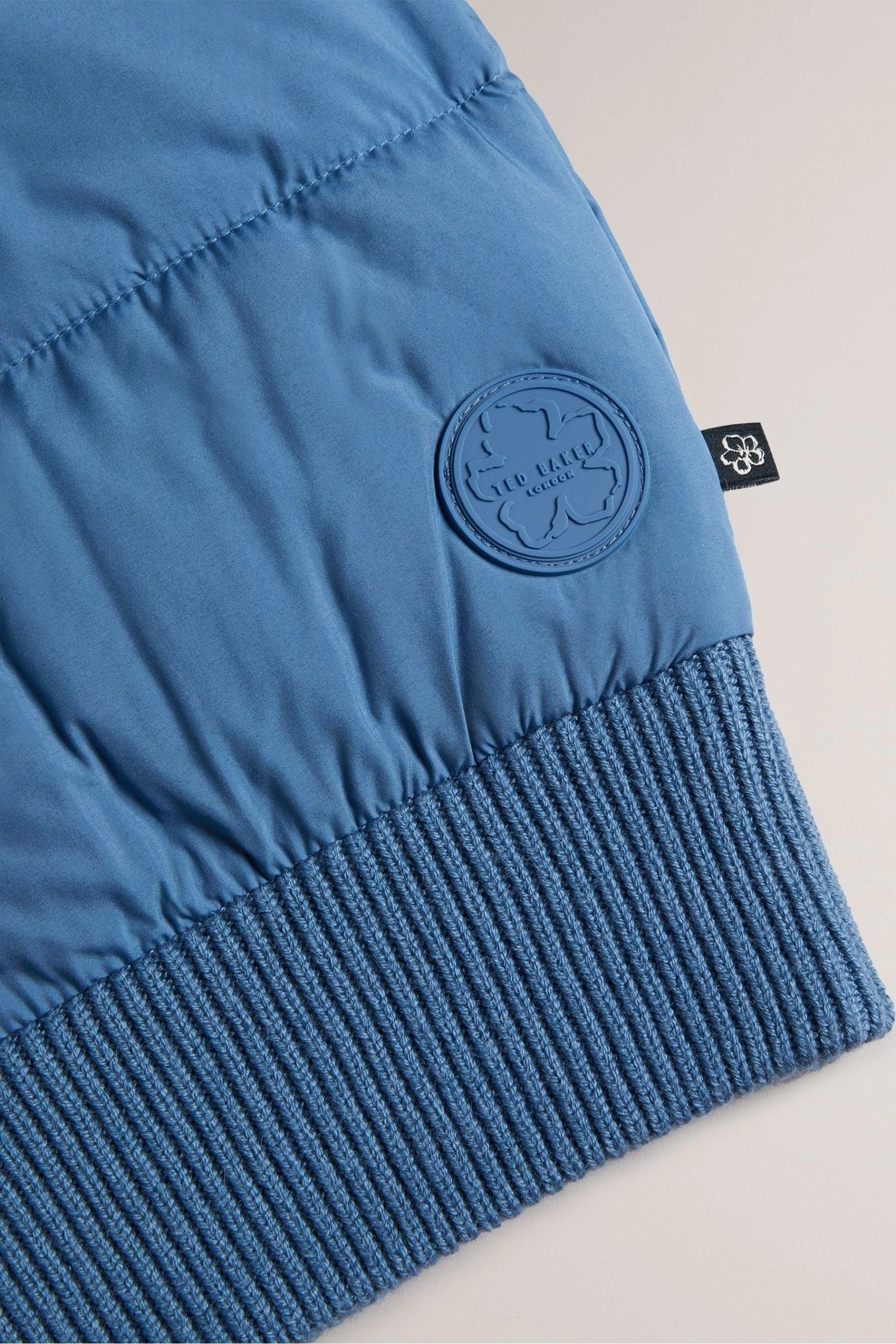 Ted Baker Spores Mid Blue Long Sleeve Regular Wadded Zip Through Jacket 7 Ted Baker Spores Mid Blue Long Sleeve Regular Wadded Zip Through Jacket - Image 5