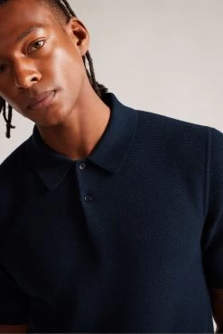 Ted Baker Imago Blue Short Sleeve Regular Knitted Polo Shirt 10 Ted Baker Imago Blue Short Sleeve Regular Knitted Polo Shirt -Ted Baker Shop D74312s4