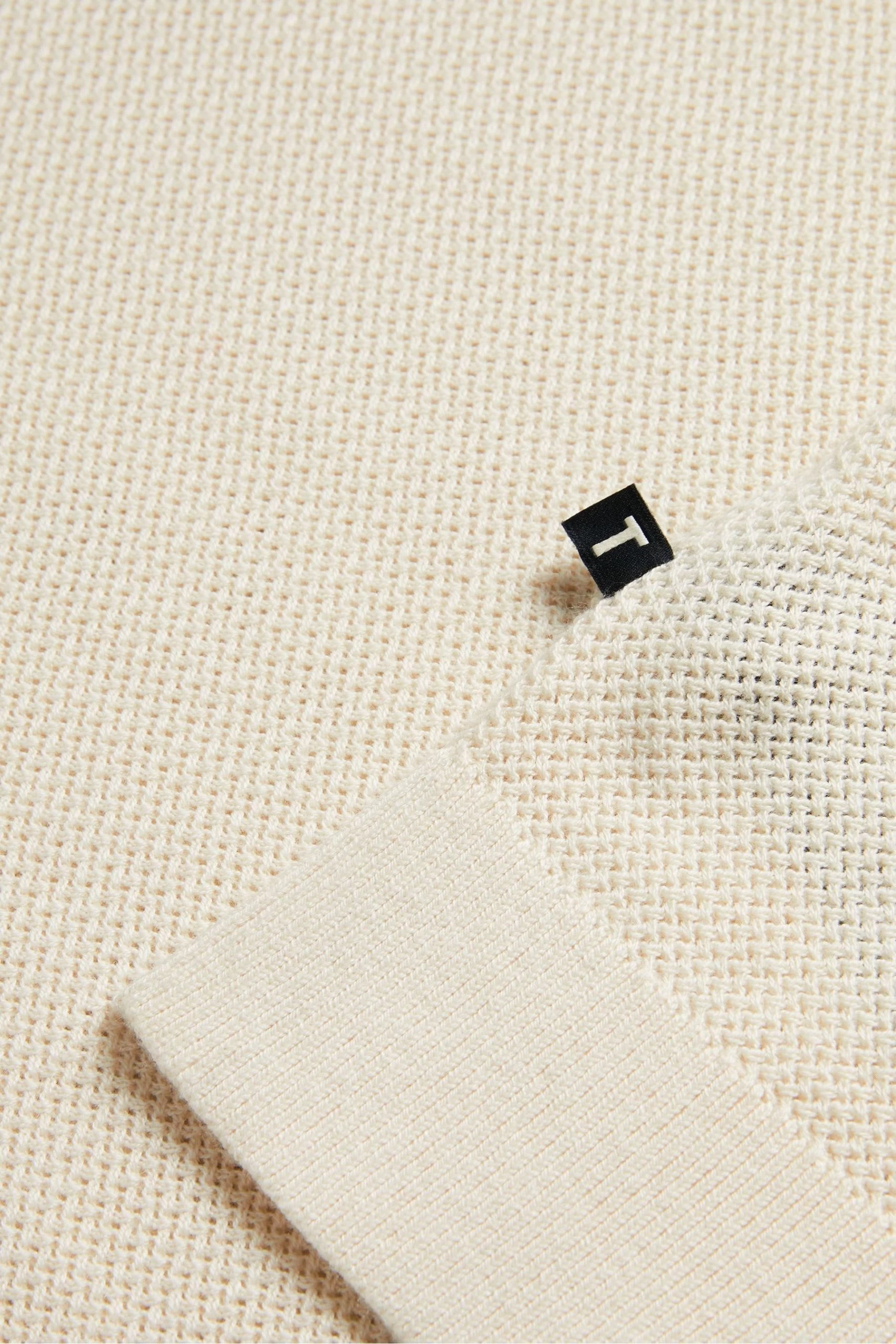 Ted Baker Imago Natural Regular Knitted Polo Shirt 7 Ted Baker Imago Natural Regular Knitted Polo Shirt - Image 5