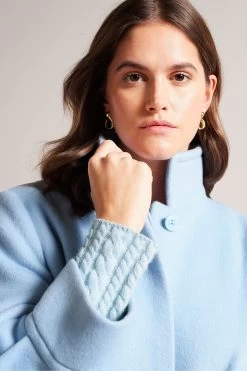 Ted Baker Blue Sairse Volume Sleeves Midi Length Coat 10 Ted Baker Blue Sairse Volume Sleeves Midi Length Coat -Ted Baker Shop D76028s4