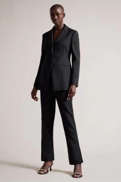 Ted Baker Fritta Black Longline Single Breasted Blazer 11 Ted Baker Fritta Black Longline Single Breasted Blazer -Ted Baker Shop D76032s3
