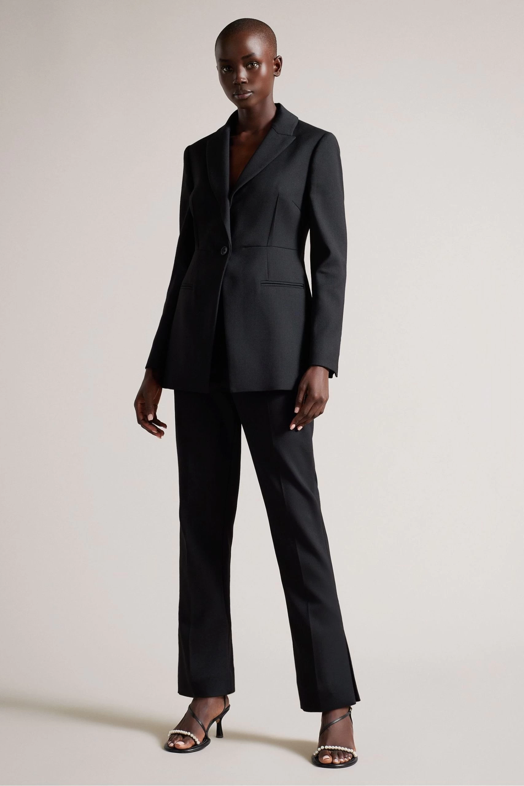 Ted Baker Fritta Black Longline Single Breasted Blazer 5 Ted Baker Fritta Black Longline Single Breasted Blazer - Image 3