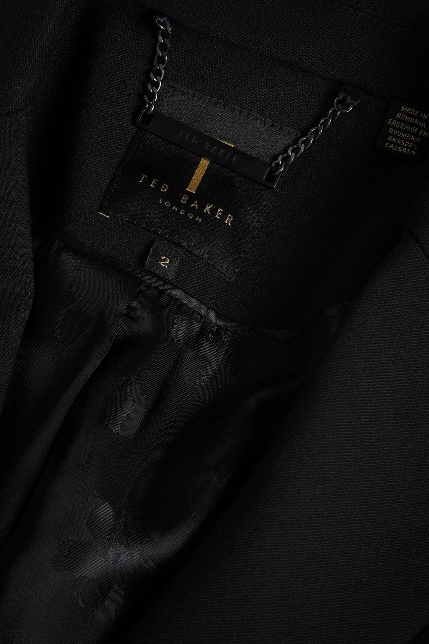 Ted Baker Fritta Black Longline Single Breasted Blazer 8 Ted Baker Fritta Black Longline Single Breasted Blazer - Image 6