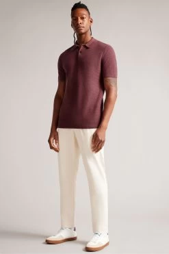 Ted Baker Red Imago Maroon Short Sleeved Regular Knitted Polo Shirt 9 Ted Baker Red Imago Maroon Short Sleeved Regular Knitted Polo Shirt -Ted Baker Shop D81724s3