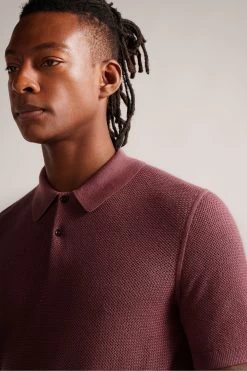 Ted Baker Red Imago Maroon Short Sleeved Regular Knitted Polo Shirt 10 Ted Baker Red Imago Maroon Short Sleeved Regular Knitted Polo Shirt -Ted Baker Shop D81724s4