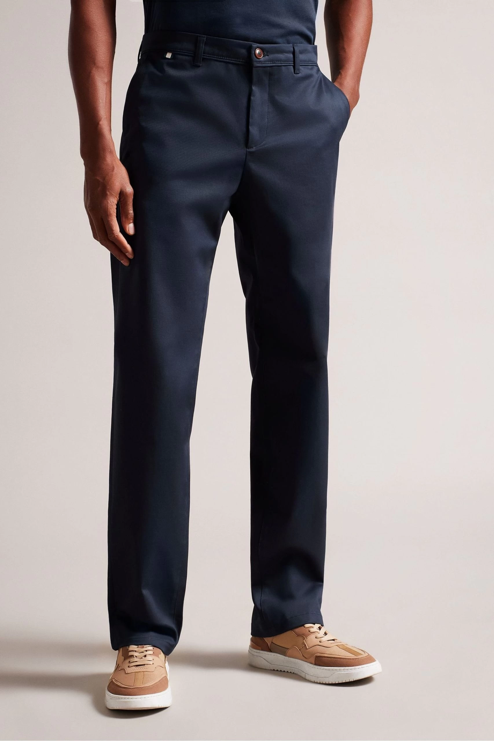 Ted Baker Navy Blue Pebal Leyden Fit Trousers 3 Ted Baker Navy Blue Pebal Leyden Fit Trousers