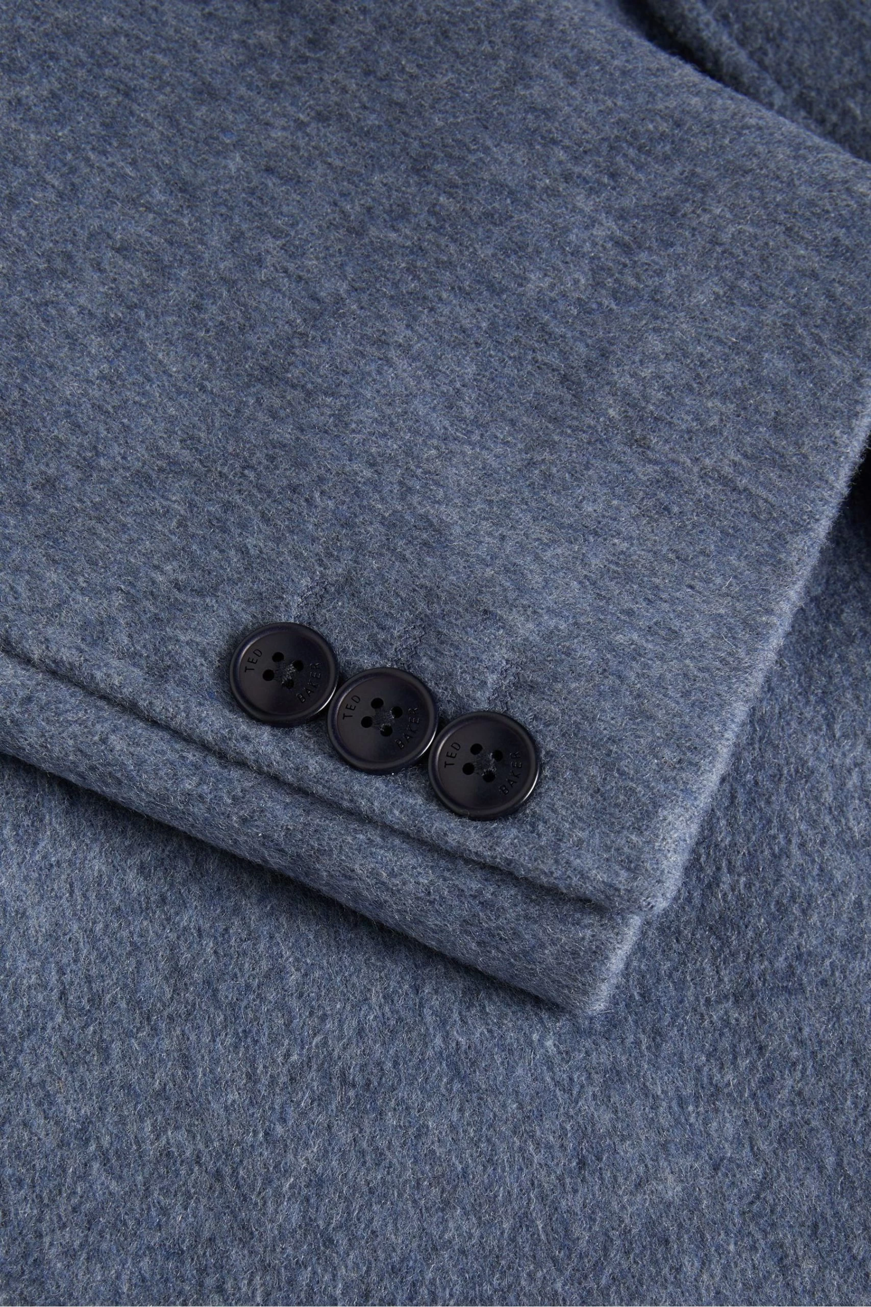 Ted Baker Raydon Mid-Blue Pure Wool Single Breasted Overcoat 7 Ted Baker Raydon Mid-Blue Pure Wool Single Breasted Overcoat - Image 5