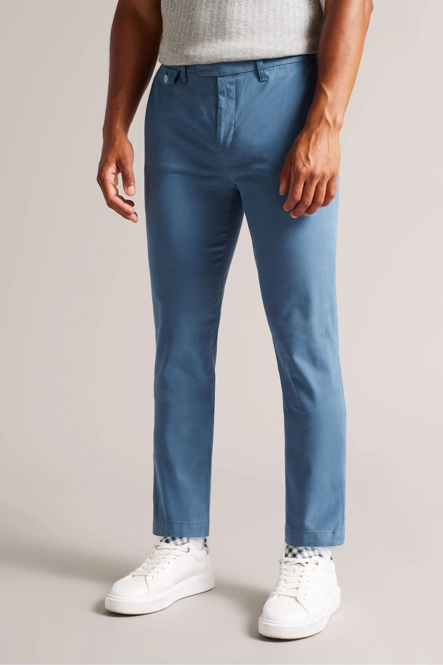 Ted Baker Sky Blue Genay Irvine Slim Fit Smart Trousers 3 Ted Baker Sky Blue Genay Irvine Slim Fit Smart Trousers