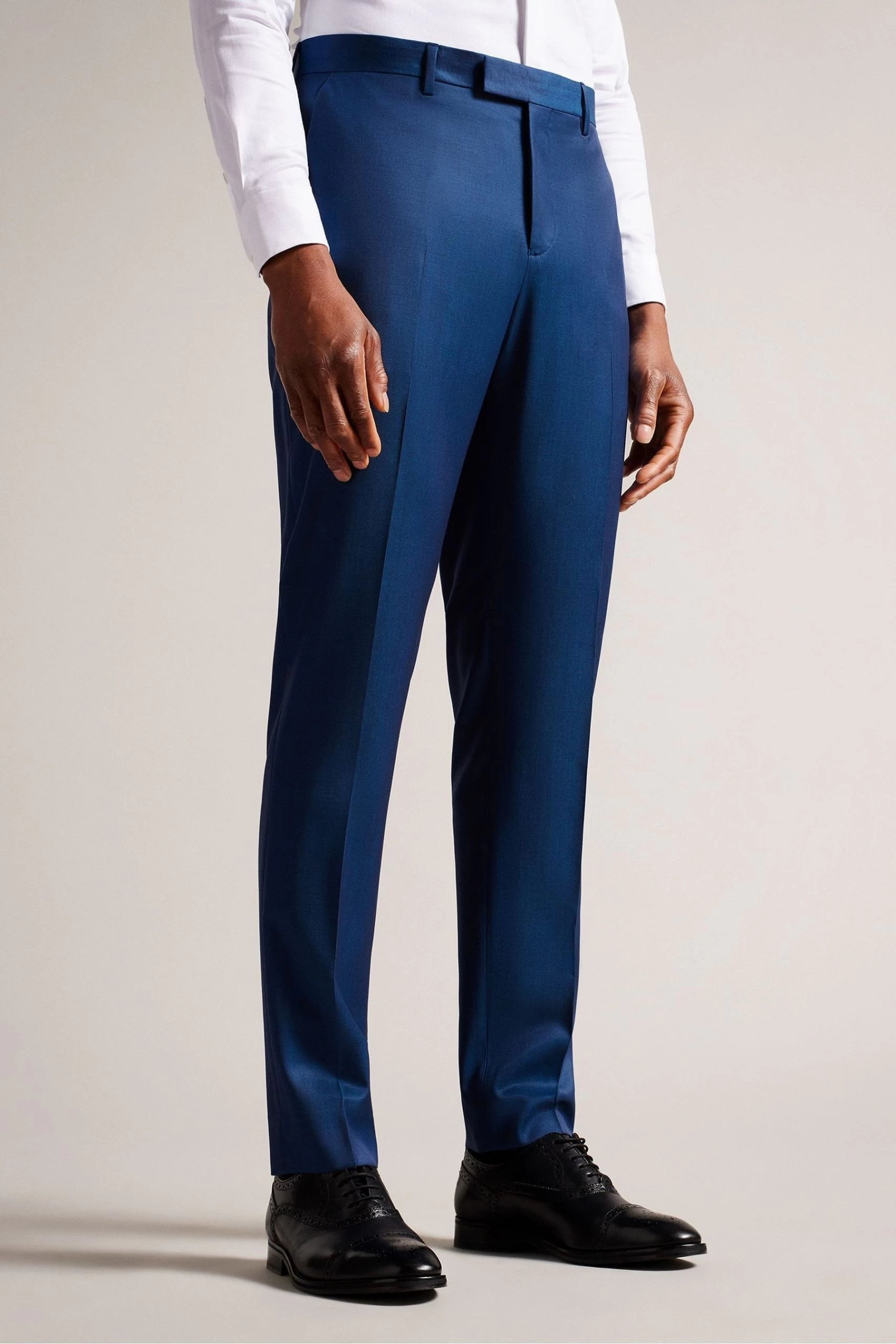 Ted Baker Blue Atlowt Slim Fit Tapered Leg Trousers 3 Ted Baker Blue Atlowt Slim Fit Tapered Leg Trousers