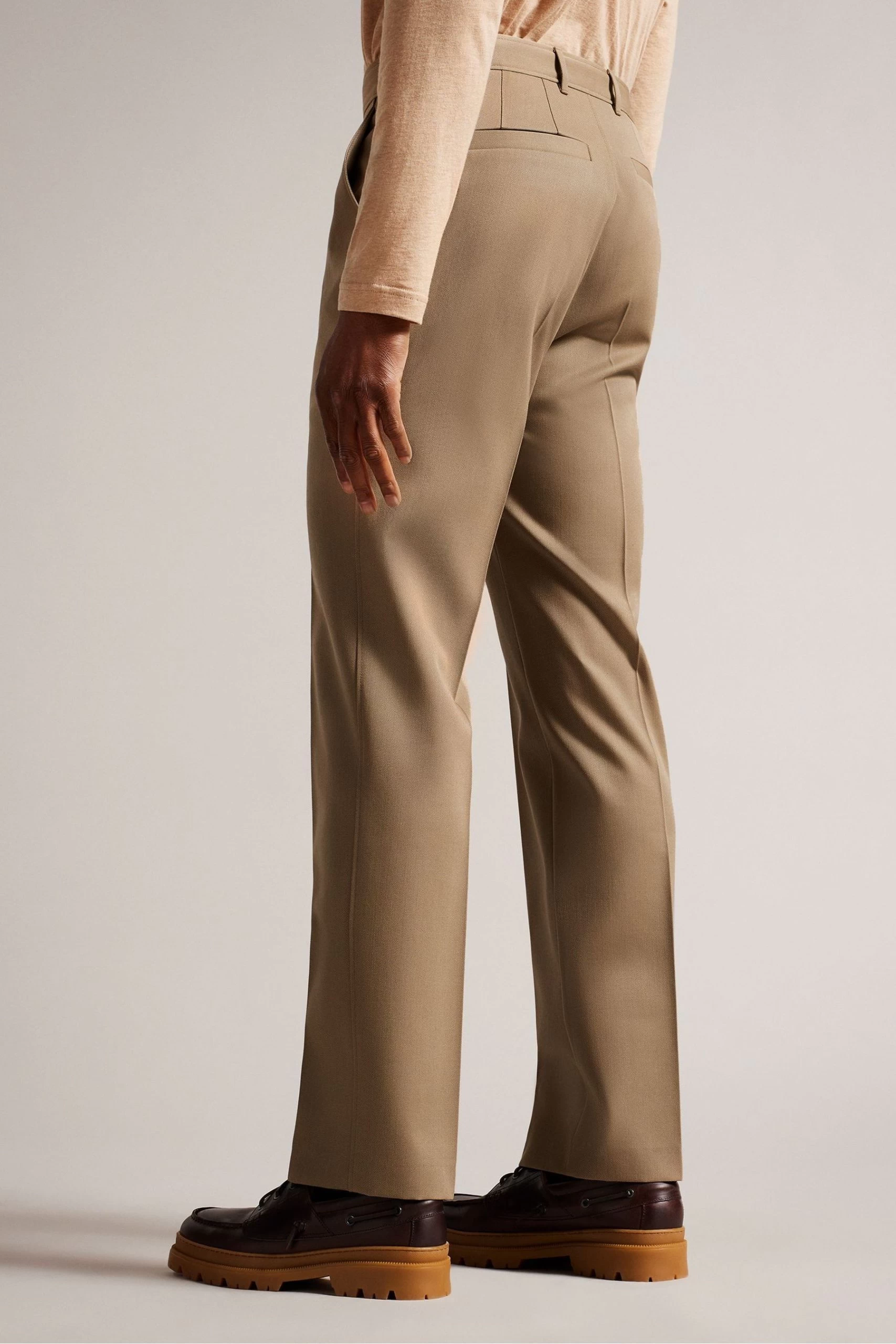Ted Baker Natural Heddont Straight Fit Trousers 4 Ted Baker Natural Heddont Straight Fit Trousers - Image 2