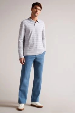 Ted Baker Grey Penine Long Sleeved Regular Fit Polo Shirt 9 Ted Baker Grey Penine Long Sleeved Regular Fit Polo Shirt -Ted Baker Shop D81736s3