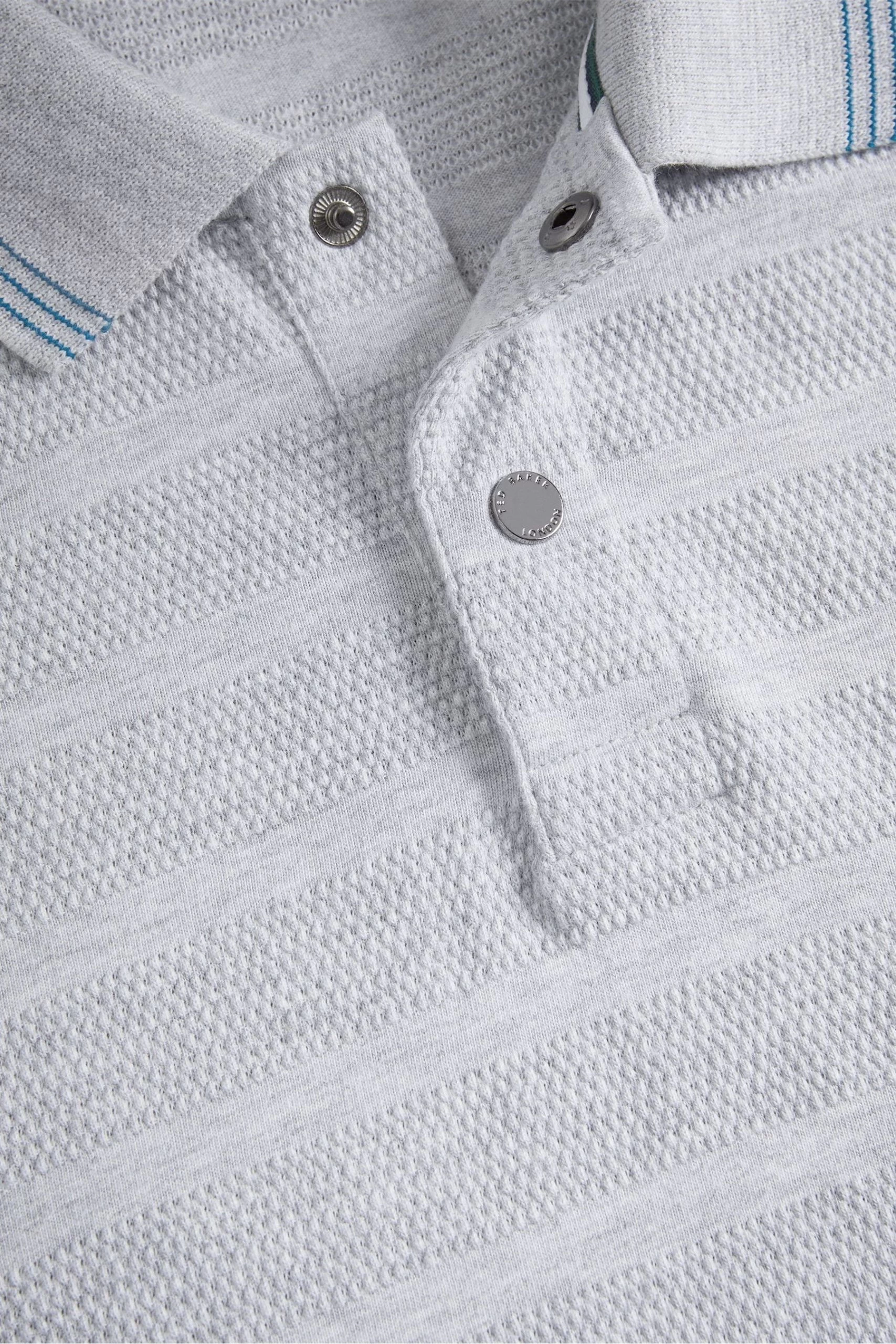 Ted Baker Grey Penine Long Sleeved Regular Fit Polo Shirt 7 Ted Baker Grey Penine Long Sleeved Regular Fit Polo Shirt - Image 5