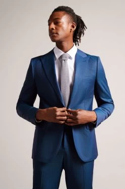 Ted Baker Blue Atlowj Single Breasted Jacket