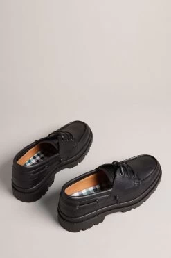 Ted Baker Cedrikl Black Waxy Leather Boat Shoes 7 Ted Baker Cedrikl Black Waxy Leather Boat Shoes -Ted Baker Shop D81738s2