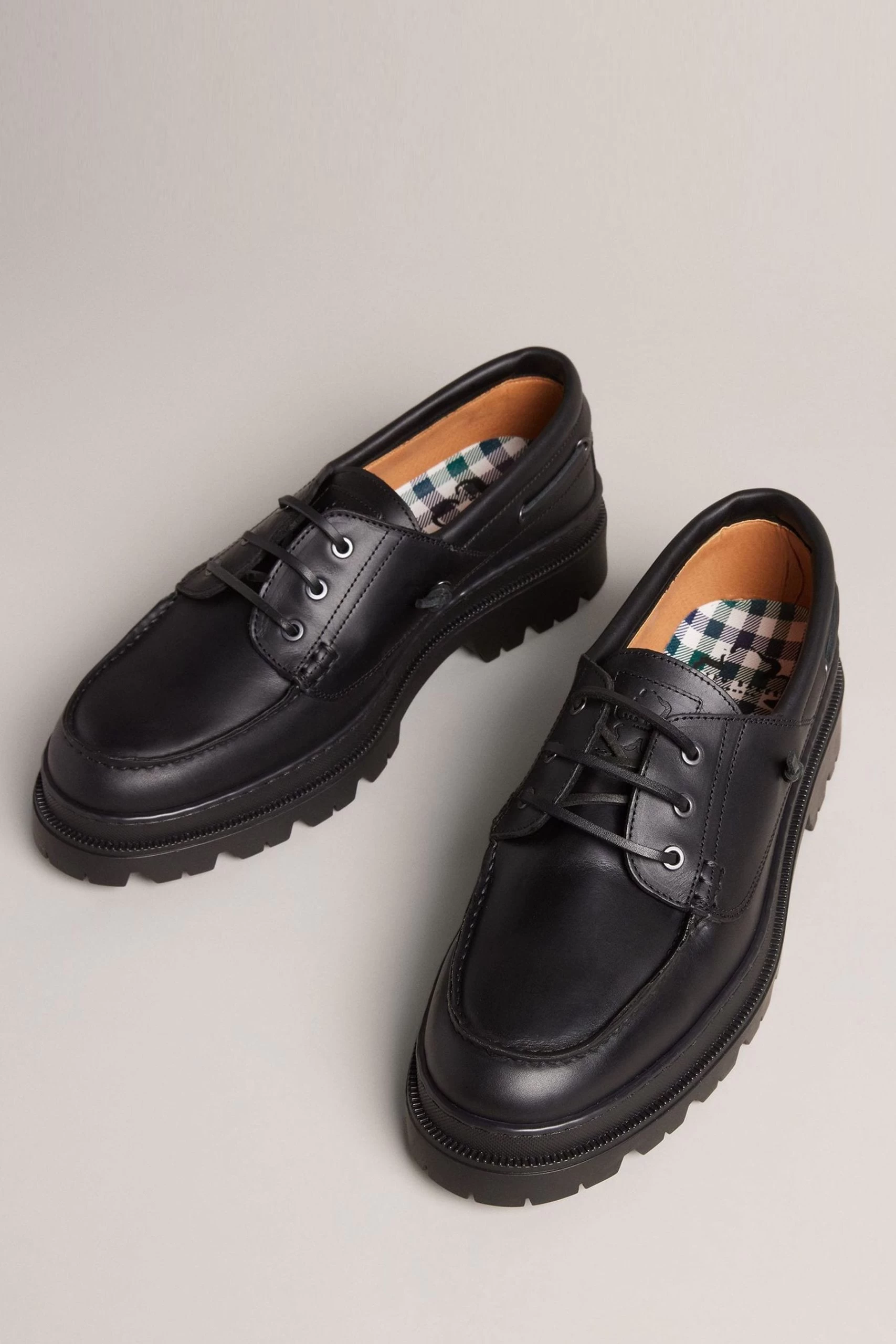 Ted Baker Cedrikl Black Waxy Leather Boat Shoes 5 Ted Baker Cedrikl Black Waxy Leather Boat Shoes - Image 3