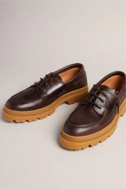 Ted Baker Cedrikl Brown Waxy Leather Boat Shoes 7 Ted Baker Cedrikl Brown Waxy Leather Boat Shoes -Ted Baker Shop D81742s2