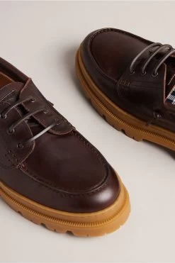 Ted Baker Cedrikl Brown Waxy Leather Boat Shoes 8 Ted Baker Cedrikl Brown Waxy Leather Boat Shoes -Ted Baker Shop D81742s3