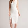 Ted Baker Cream Tilolah Seam Detail Bodycon Dress 1 Ted Baker Cream Tilolah Seam Detail Bodycon Dress -Ted Baker Shop D82970s