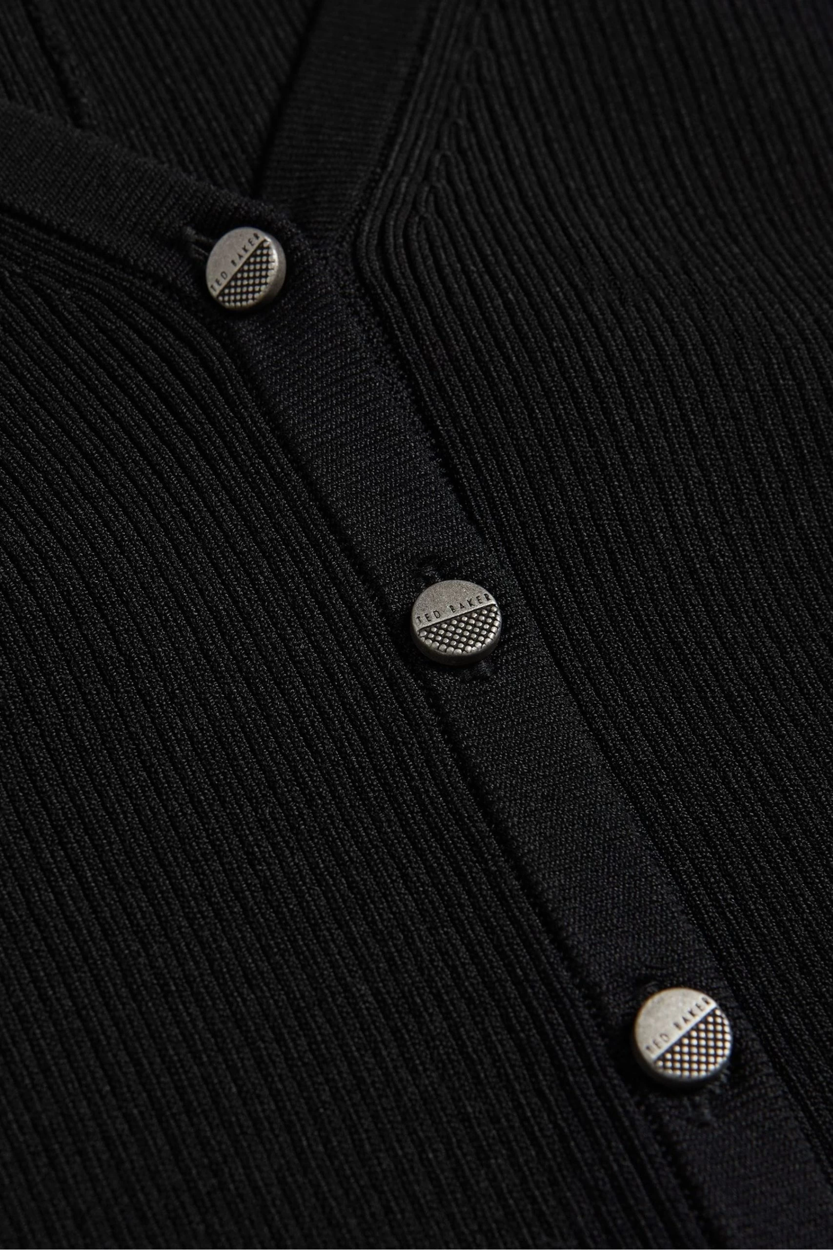 Ted Baker Casela Black Cropped V-Front Cardigan 7 Ted Baker Casela Black Cropped V-Front Cardigan - Image 5