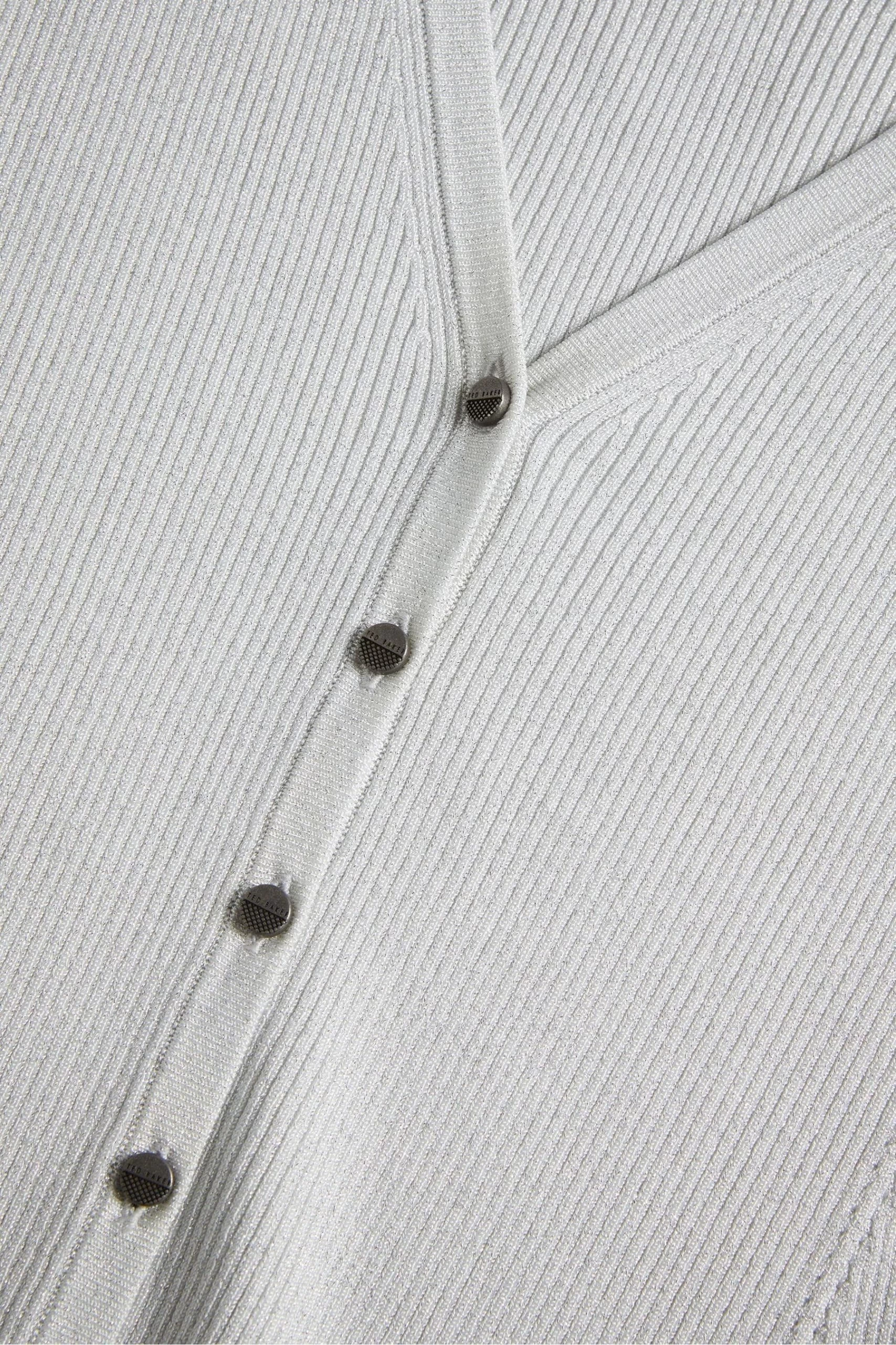 Ted Baker Loeesa White Metallic Cropped Cardigan 7 Ted Baker Loeesa White Metallic Cropped Cardigan - Image 5