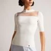 Ted Baker Daviner White Fitted Knit Top 2 Ted Baker Daviner White Fitted Knit Top -Ted Baker Shop D86160s